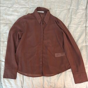 Abercrombie & Fitch Sheer Brown Shirt